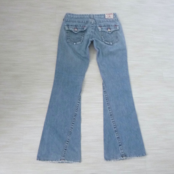 TRUE RELIGION ORIGINAL JOEY JEANS  size-29 FLARE  Made in U.S.A. w/BONUS BANDANA - Picture 4 of 16